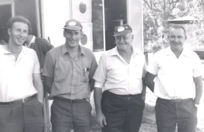 Four Sydney Pistol Club members standing at the range