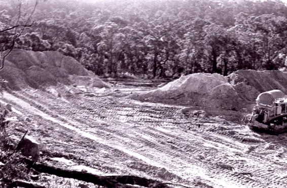 Partially completed earthworks