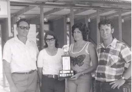 Four Mudgee Pistol Club members with their trophy
