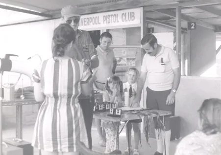 A trophy presentation under the Liverpool Pistol Club banner