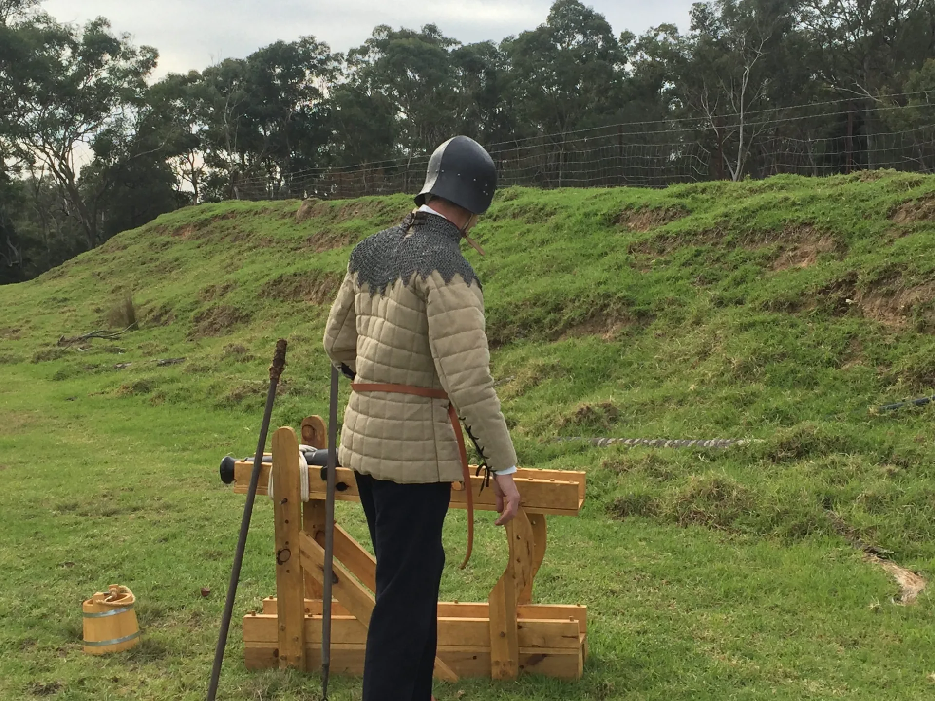 A black powder shooter on the club's outdoor range